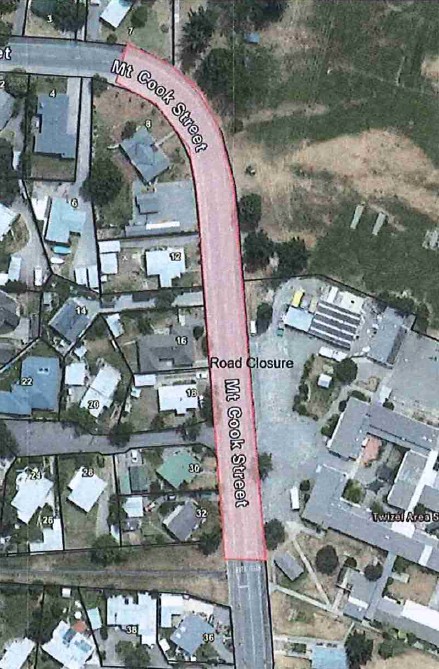 Mt Cook Street - road closure - Sept 2025
