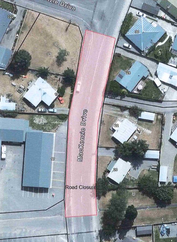Mackenzie Drive - road closure - Oct 2025