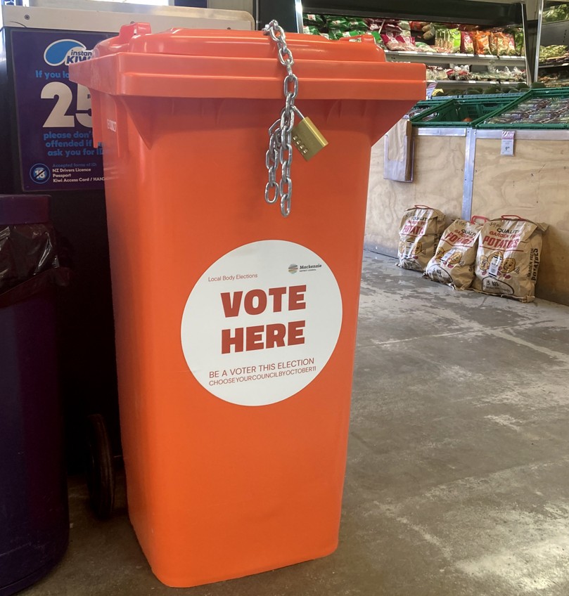 Elections vote here bin 
