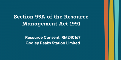 Resource Consent: RM240167 –  Godley Peaks Station Limited