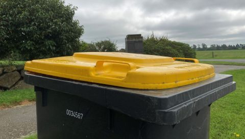 Tekapo Yellow Recycling Bin Clip Roll-out